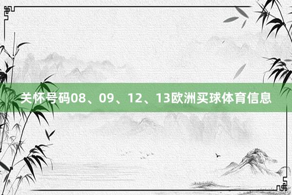 关怀号码08、09、12、13欧洲买球体育信息