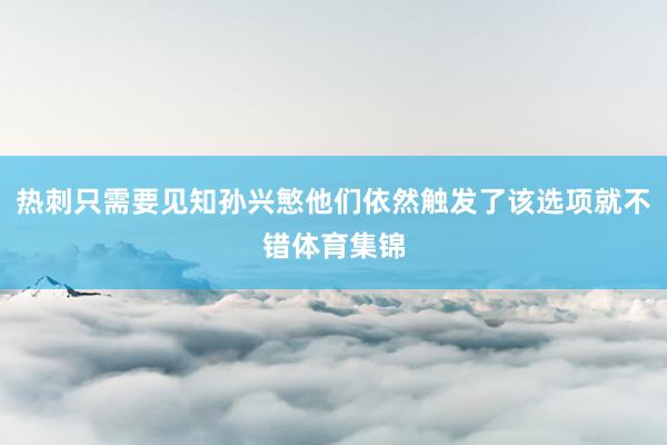 热刺只需要见知孙兴慜他们依然触发了该选项就不错体育集锦